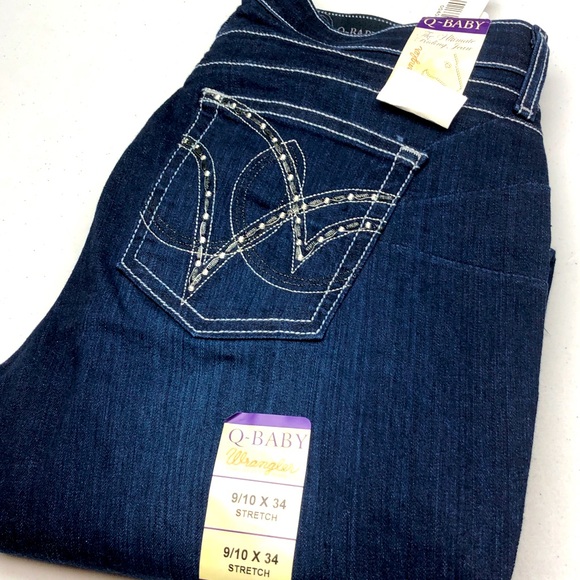 VINTAGE WRANGLER QBABY STRETCH JEANS 9/10x34 NEW WITH TAGS 🦋